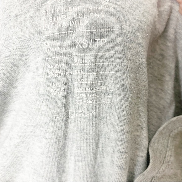 GAP Supersoft V-Neck Long Sleeve Tee (XS) – Pima Cotton Modal, Light Grey - Picture 6 of 8